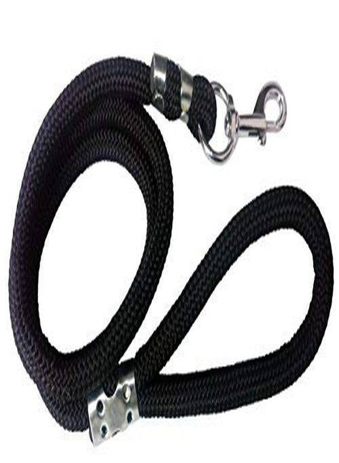 Pet Believe Stylish Plain Dog Rope Leash, 15mm, Medium (Black)